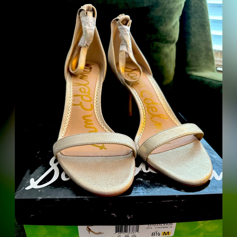 NIB Sam Edelman Patti Dress Sandal in Gold, size 8.5